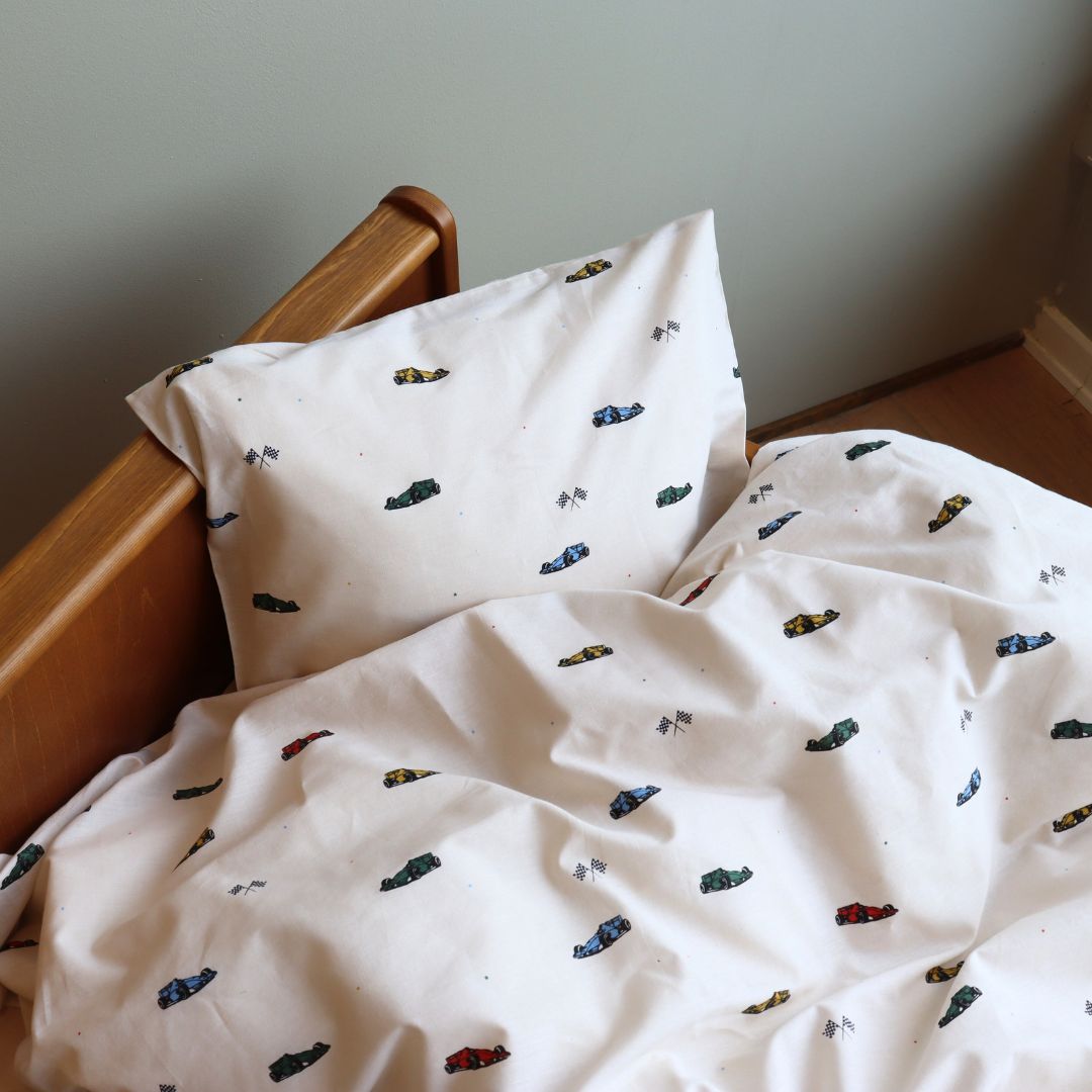 Baby sengesæt - 70x100, 40x45 cm - Race cars