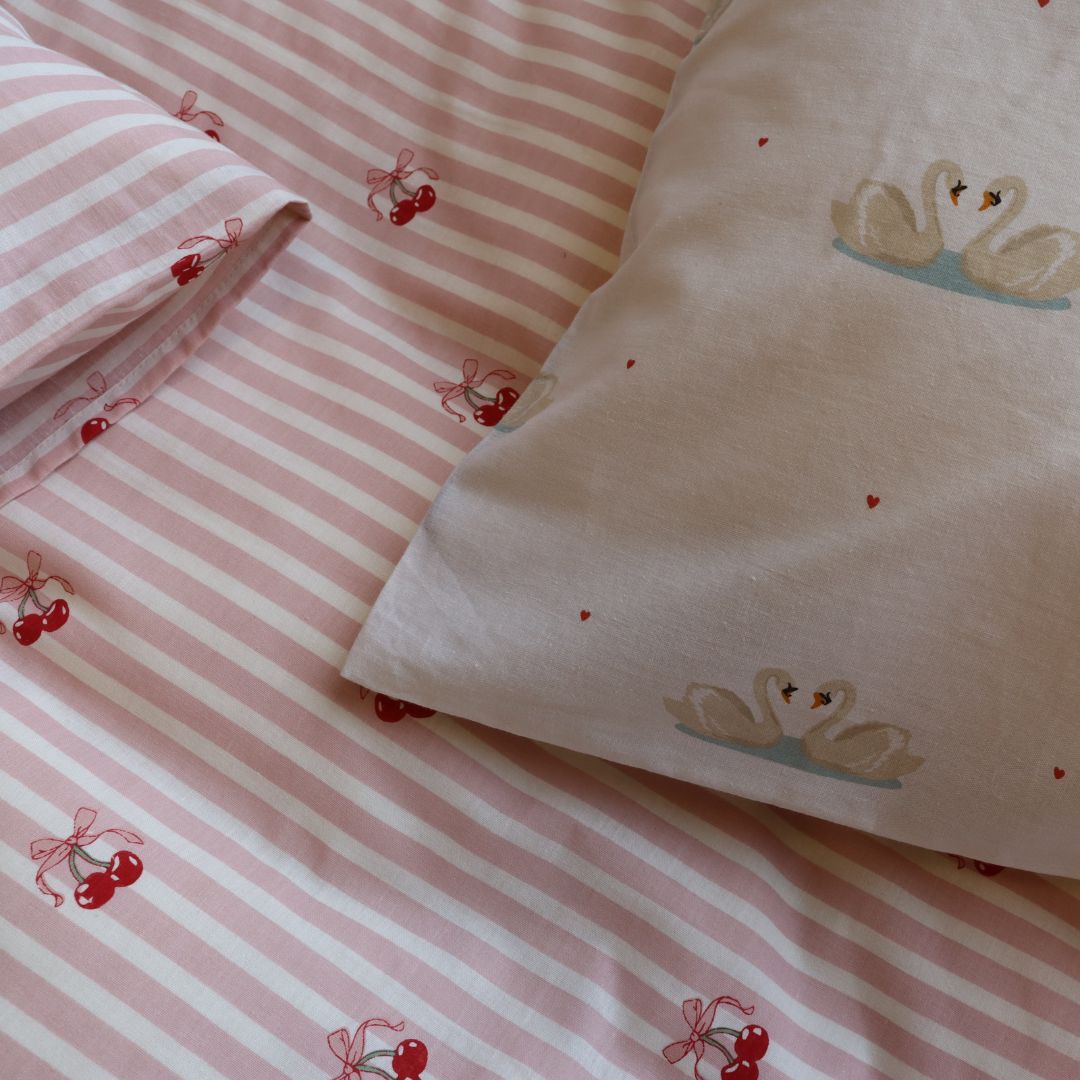 Baby sengesæt - 70x100, 40x45 cm - Cherry bow