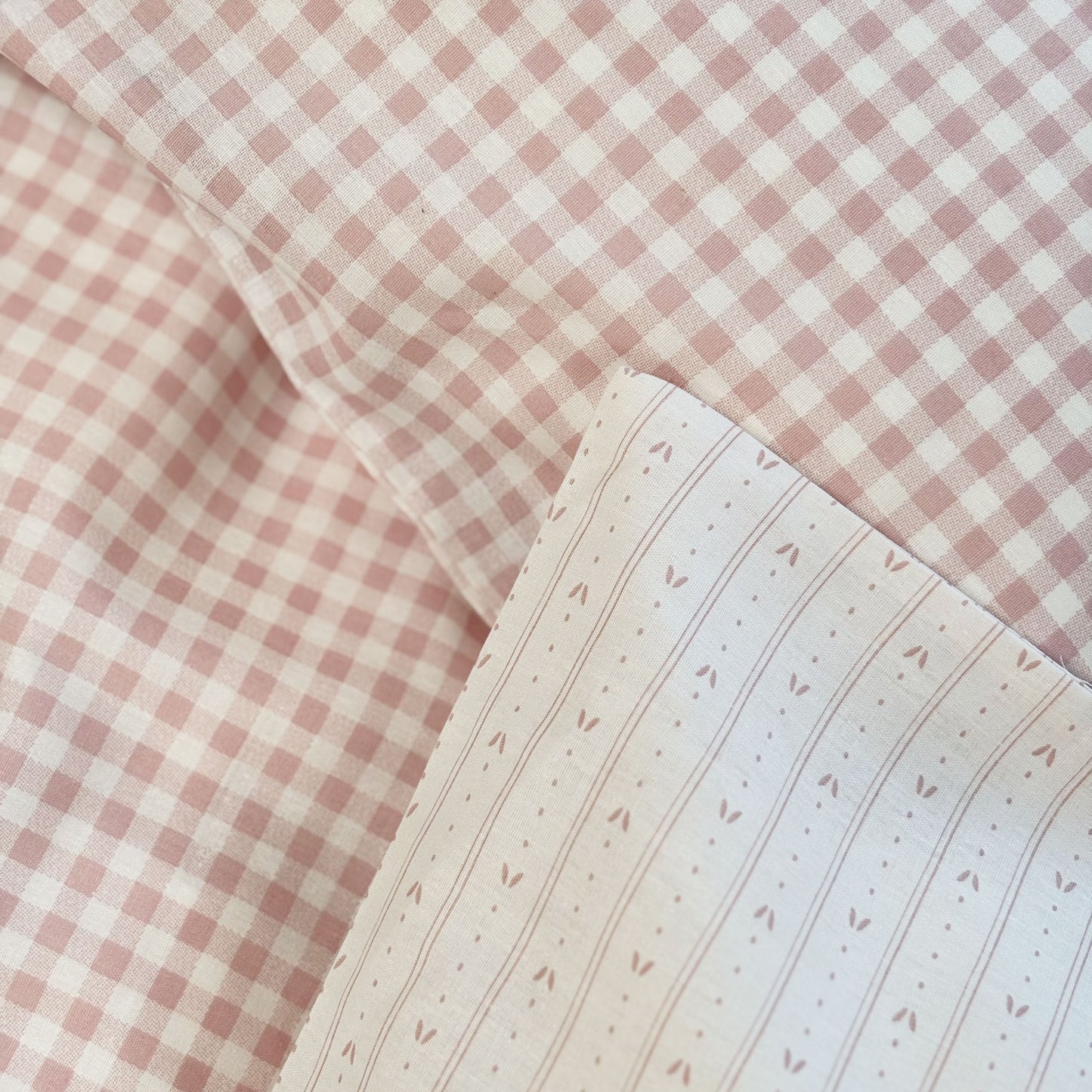 Baby sengesæt - 70x100, 40x45 cm - Blush Check