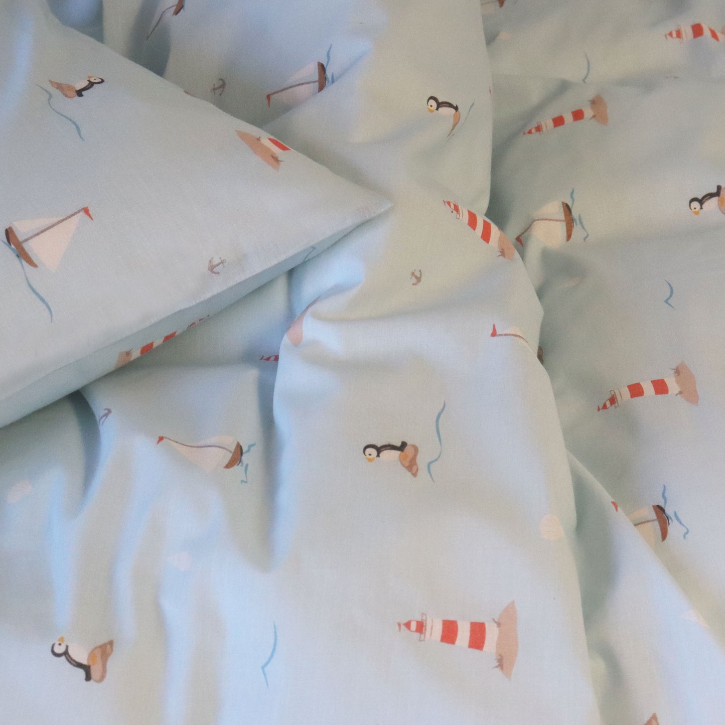 Baby sengesæt - 70x100, 40x45 cm - Sailor Puffin