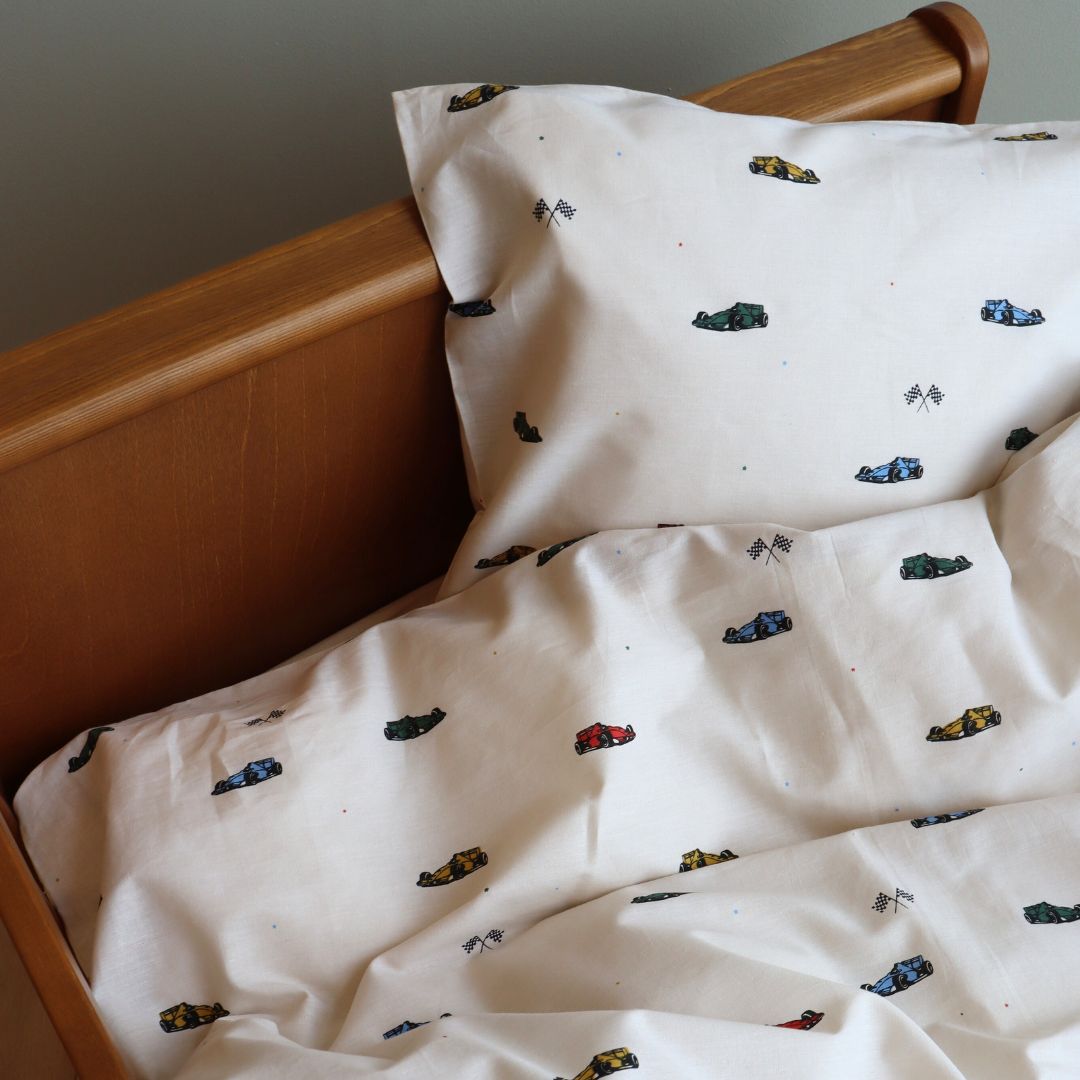 Junior sengesæt - 100x140, 40x45 cm - Race cars