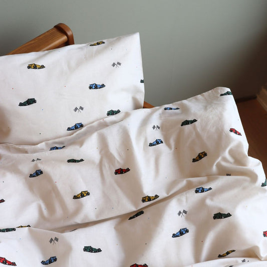 Baby sengesæt - 70x100, 40x45 cm - Race cars