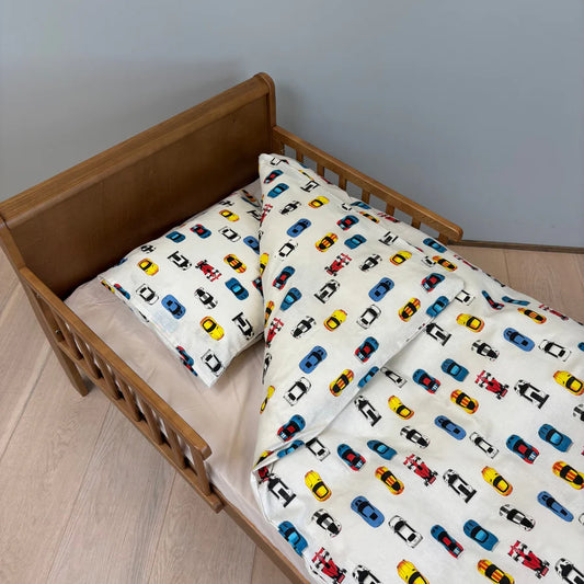 Junior sengesæt - 100x140, 40x45 cm - Racing Cars